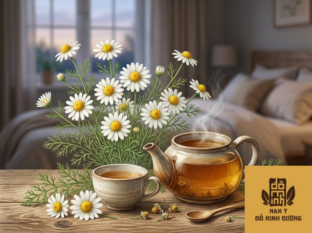 trà thảo mộc hoa cúc giúp ngủ sâu