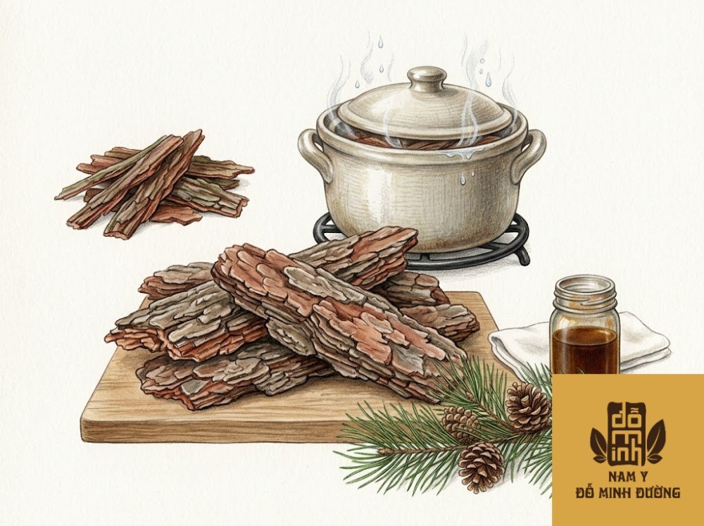 vỏ cây thông nấu nước ngâm trị viêm da mãn tính vỏ cây thông nấu nước ngâm trị viêm da mãn tính