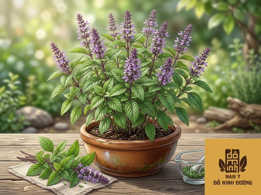 cây húng quế chữa đau xương khớp