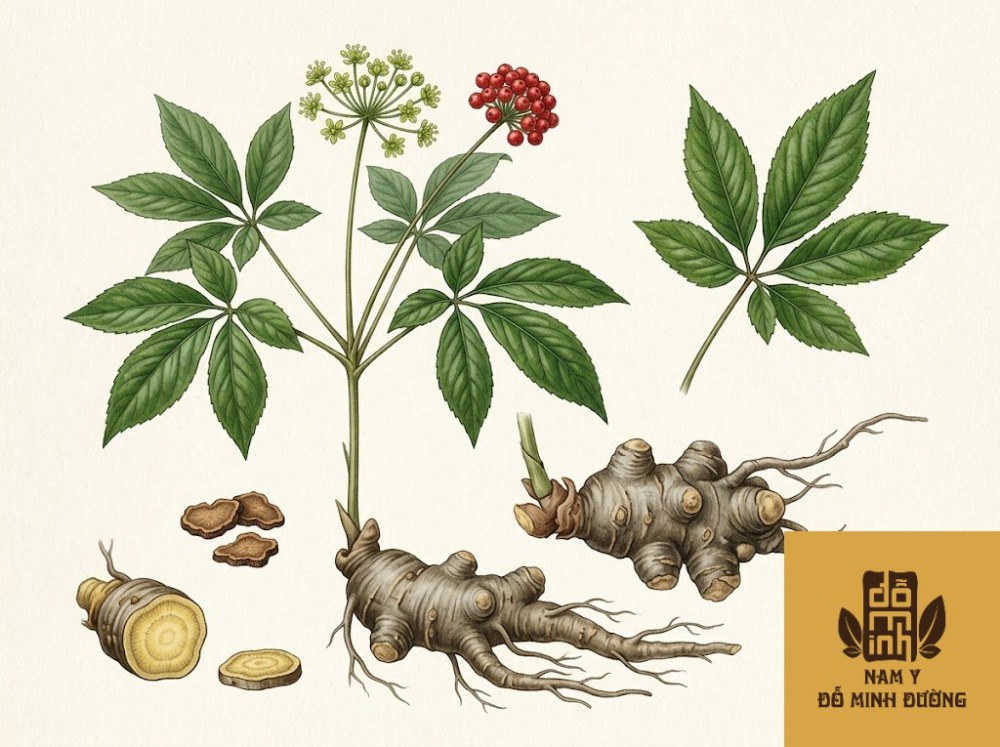 cây tam thất chữa đau cơ bắp