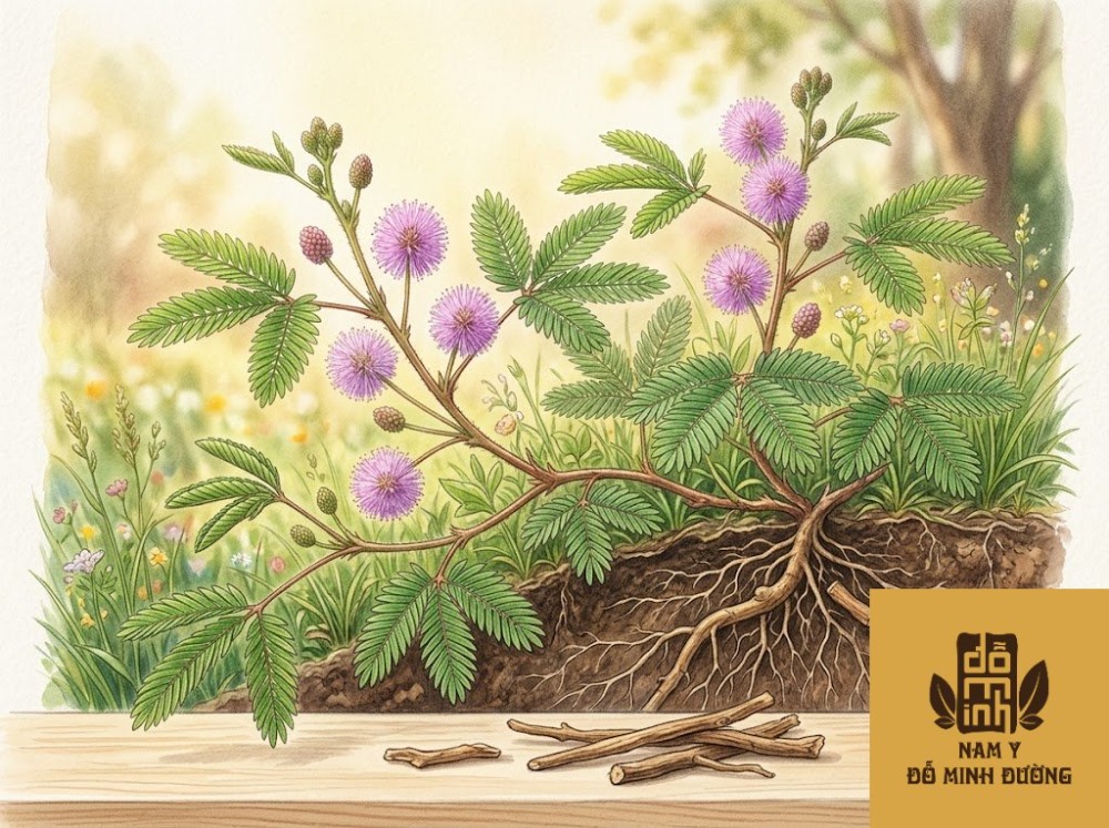 cây xấu hổ giúp giảm đau cơ lưng