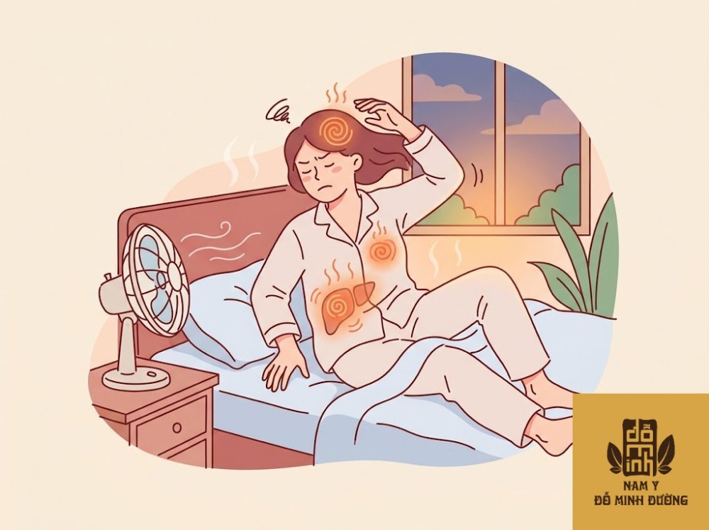 mất ngủ mùa nóng: khó ngủ, ngủ chập chờn do tâm nhiệt – can uất mất ngủ mùa nóng: khó ngủ, ngủ chập chờn do tâm nhiệt – can uất