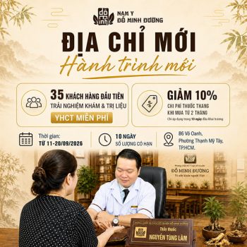 Chương trình ưu đãi địa chỉ mới Nam Y Đỗ Minh Đường Hồ Chí Minh